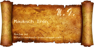 Mauksch Irén névjegykártya